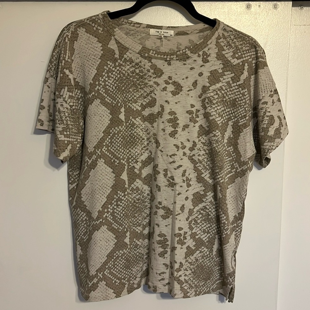 Rag & Bone Snake Print Tee - image 1